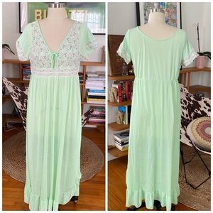 Vintage Mint Green Lace Chemise